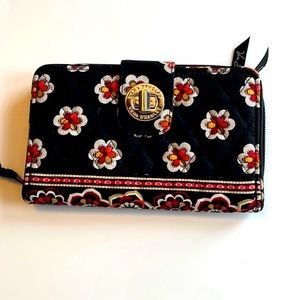 Vera Bradley wallet. Black with flowers.